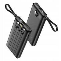 VEGER powerbank 10000 mAh z wbudowanymi kablami Micro USB / Typ C / Lightni