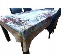 OBRUS ŚWIĄTECZNY 150X260 CM BOŻE NARODZENIE PLAMOODPORNY MIKOŁAJ RENIFER