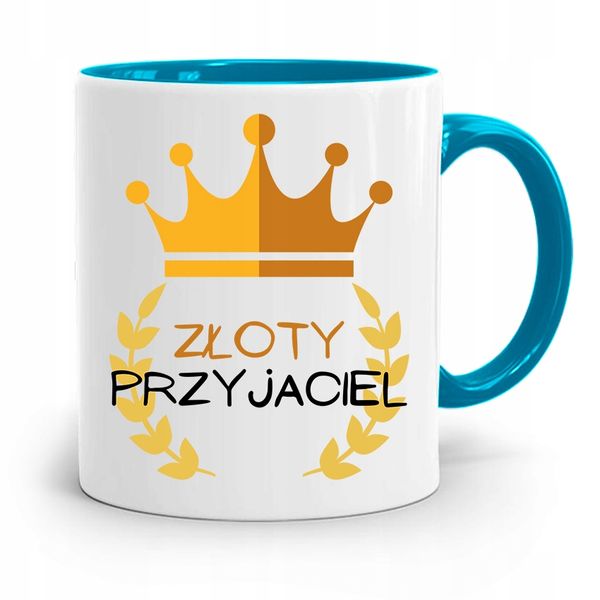 Kubek Błękitny Dzień Dziadka Złoty Gold Dziadek Z Nadrukiem Ze Zdjęciem zdjęcie 7