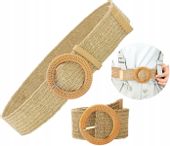 Elastyczny Pasek Słomiany Gumowy Klamra Okrągła