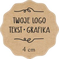 Naklejki ETYKIETY REKLAMOWE twoje LOGO dowolny nadruk 40 mm 280 szt