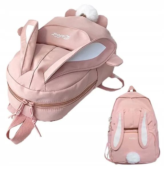 PLECAK DLA DZIECI KRÓLIK Z USZAMI - Łososiowy zdjęcie 1