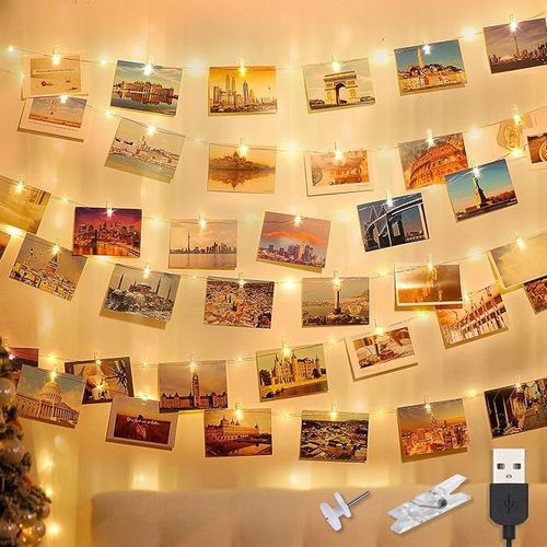 Lampki  LED na druciku z klipsami na zdjęcia 12m na Arena.pl