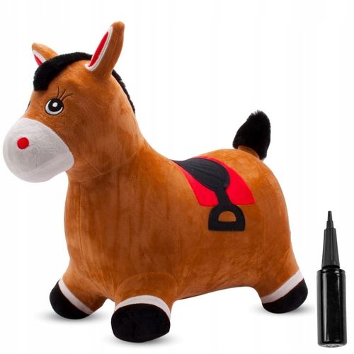 Skoczek pluszowy dla dzieci do skakania Konik brązowy z pompką na Arena.pl