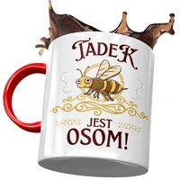Kubek Czerwony Dla Tadka Tadeusza Kolegi Męża Syna Z Nadrukiem Ze Zdjęciem