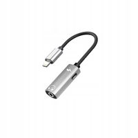 2 x ADAPTER 3,5mm - LIGHTNING/LIGHTNING SREBRNY DO ŁADOWANIA I SŁUCHAWEK
