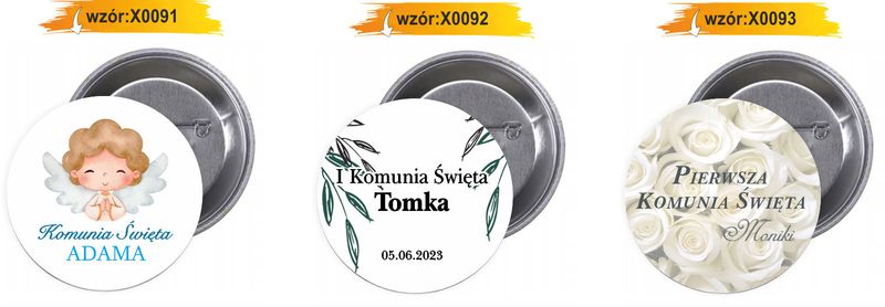 Przypinki buttony I KOMUNIA ŚWIĘTA MONIKI zdjęcie 6