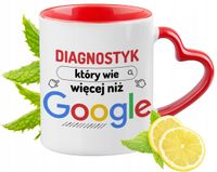 Dla Diagnostyka Kubek Czerwony Z Uszkiem W Kształcie Serca Na Prezent