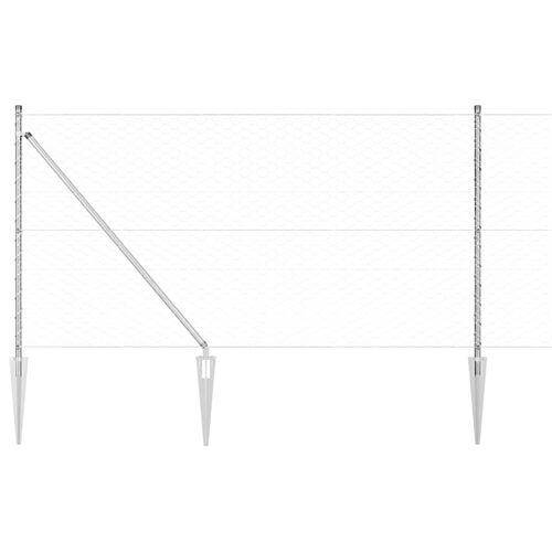 Ogrodzenie z słupkami Srebrny 1 x 10 m Stal pokryta PCV na Arena.pl