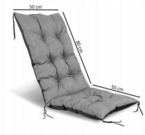 Poduszki na krzesła ogrodowe Poduszka na Krzesło Ogrodowe 80x50 cm szara na Arena.pl