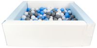 Kwadratowy suchy basen z ekoskóry z 300 piłeczkami - DUŻY ZESTAW DO ZABAWY