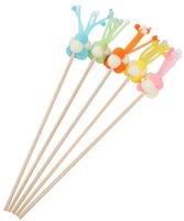 Wedka dla kota drewniana z bąbelkową piłką 38-54cm zabawka dla kota