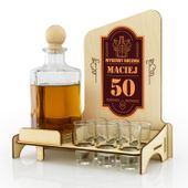 Karafka barek z kieliszkami nadruk URODZINY 50