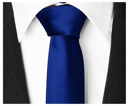 GŁADKI GRANATOWY Żakardowy Krawat Męski 7cm do Garnituru Jednokolorowy rr11 na Arena.pl