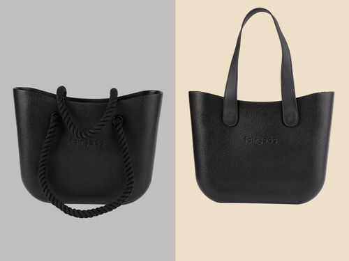 TOREBKA DAMSKA TORBA NA RAMIĘ GUMOWA JELLYBAG 2 ZESTAWY RĄCZEK CZARNA na Arena.pl