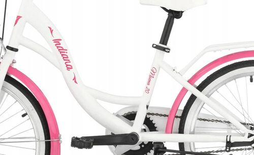 Rower dziecięcy INDIANA Moena 20 cali dla dziewczynki Biały na Arena.pl