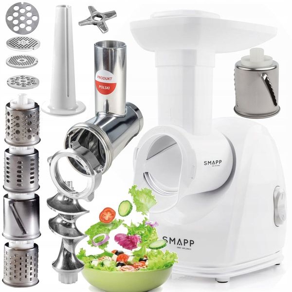 Maszynka do mięsa Smapp z szatkownicą 489.81 + tarka do chipsów i sitko 10 zdjęcie 1