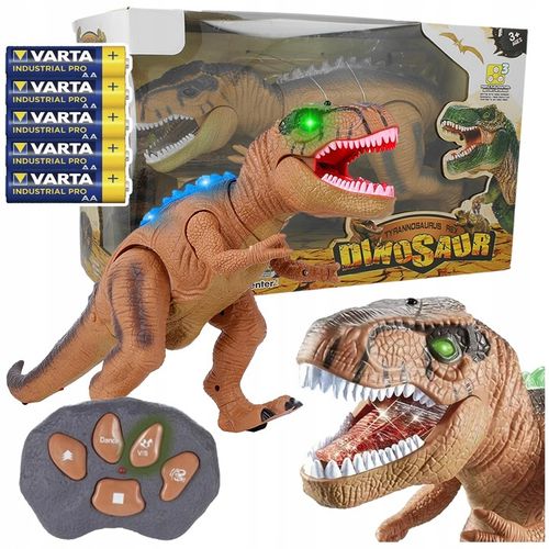 DINOZAUR ROBOT ZDALNIE STEROWANY RC Pilot ŚWIATŁO DŹWIĘK CHODZI +5x Bateria na Arena.pl
