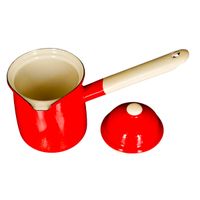 Mlecznik Sosjerka Emaliowany 0,5L z Pokrywką i Rączką Czerwony