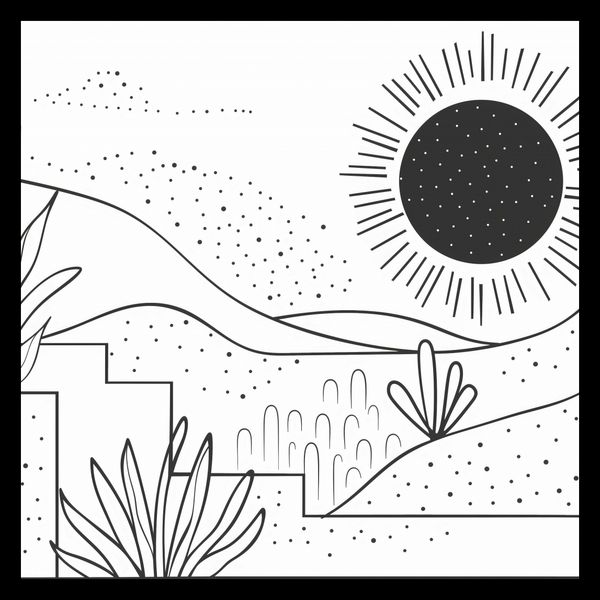 Plakat 40x40cm Linearny Pejzaż zdjęcie 2