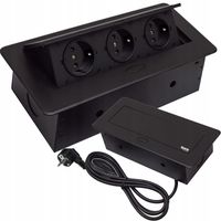 Gniazdo Chowane w Blat Nablatowe Potrójne Gniazdko