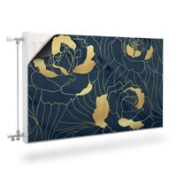 Magnetyczna MASKOWNICA Grzejnika Abstrakcyjne KWIATY Line-art 80cm x 60cm