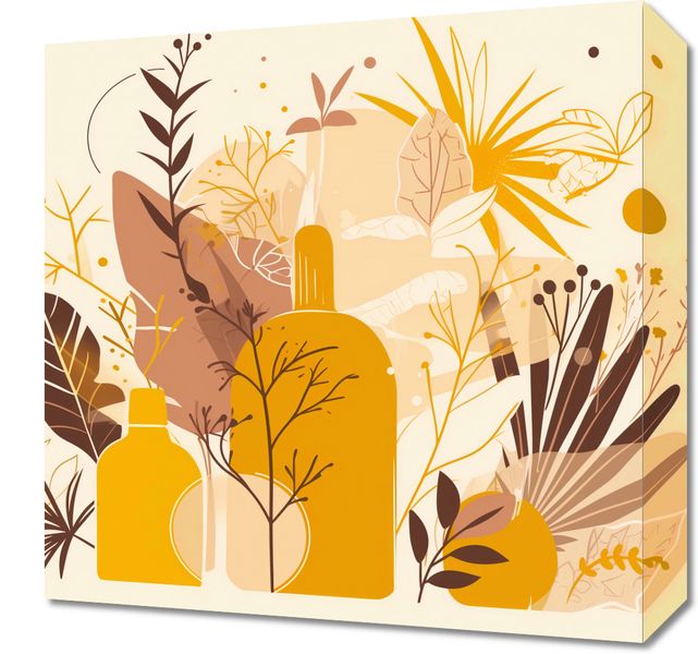 Obraz 40x40cm Złote Rośliny zdjęcie 1