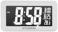 Budzik z termometrem HYUNDAI AC 321W Biały Data Drzemka 240V Bateria