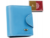 Skorzany portfel damski z systemem RFID