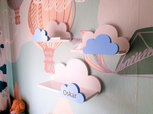 Półki chmurki zestaw 3x półka chmurka Moli z imieniem na Arena.pl