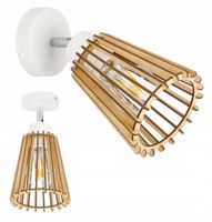 LAMPA kinkiet na E27 ścienny ruch loft Drewno eko