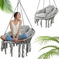 FOTEL HUŚTAWKA BOCIANIE GNIAZDO PODUSZKA MTG DO OGRODU DOMU SZARY JASNY