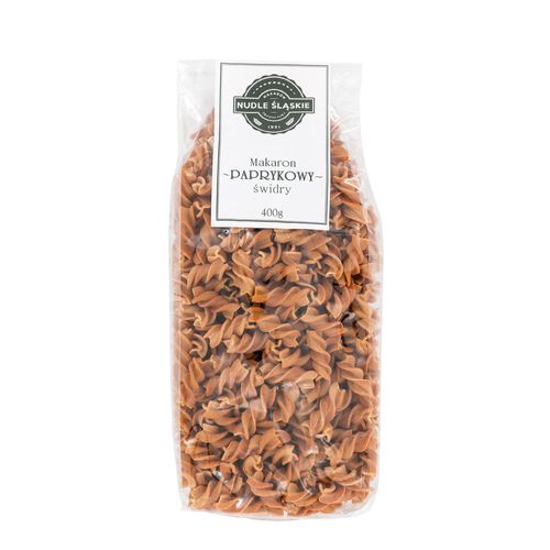 Wysokiej Jakości Makaron PAPRYKOWY świdry 400g Makaron Smakowy WEGAŃSKI na Arena.pl