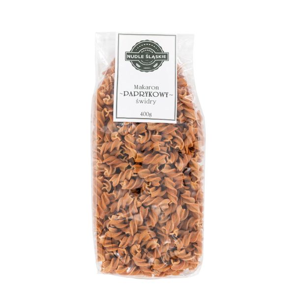 Wysokiej Jakości Makaron PAPRYKOWY świdry 400g Makaron Smakowy WEGAŃSKI zdjęcie 1