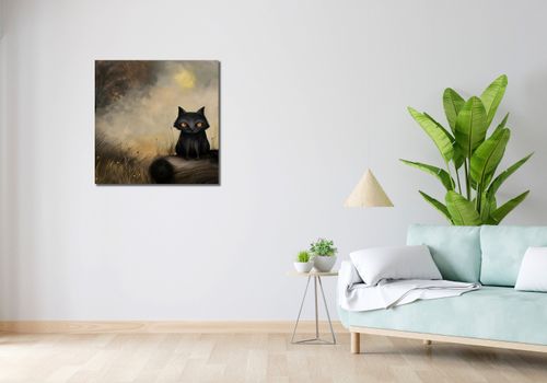 Obraz 70x70cm Czarny Kot na Arena.pl