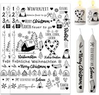 Zestaw Naklejek Świątecznych na Świece w Języku Niemieckim