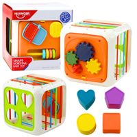 Kostka Sensoryczna Edukacyjna Dla Dzieci Sorter Elastyczne Przęsła Kolorowa