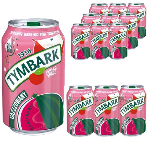 Tymbark Napój gazowany jabłko arbuz 330 ml x12 sztuk na Arena.pl