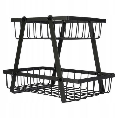 Koszyk DWUPOZIOMOWY 2 piętrowy na owoce warzywa metalowy czarny patera na Arena.pl