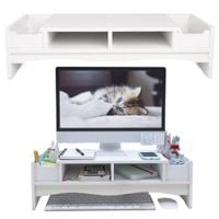 Organizer regał na biurko podstawa pod monitor przybornik biały