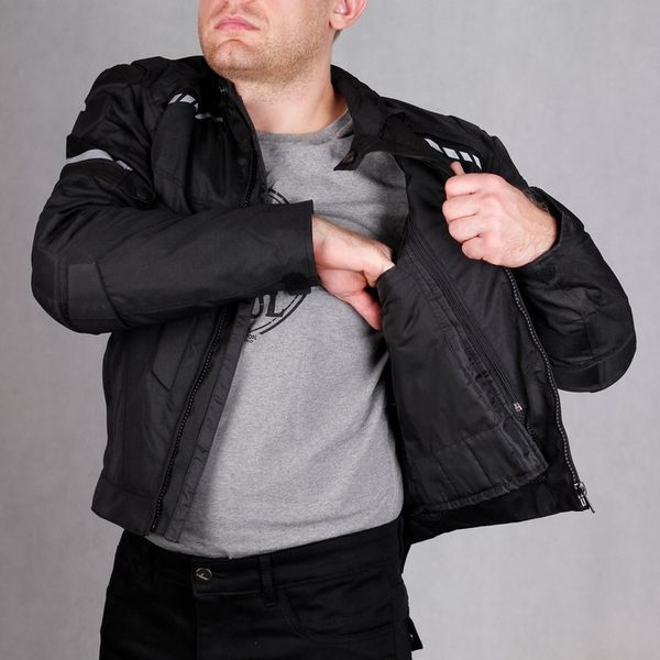 Kurtka motocyklowa HUSAR HORNET męska tekstylna czarna + kominiarka zdjęcie 6