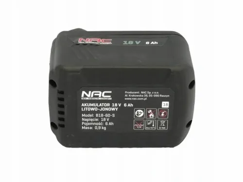 AKUMULATOR NAC 18 V 6 AH DO TB18-B15-S/HB18-B15-S na Arena.pl