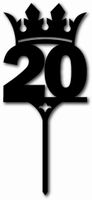 Topper na tort - cyfra 20 z koroną