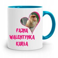Kubek Błękitny Na Walentynki Fajna Walentynka Z Nadrukiem Ze Zdjęciem
