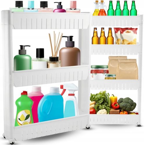 PÓŁKA ŁAZIENKOWA KUCHENNA REGAŁ NA KÓŁKACH MOBILNA 3 PÓŁKI SZAFKA na Arena.pl