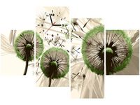 120CM 80CM ZEGAR 4 ELEM DMUCHAWCE ZIELENI OBRAZ ŚCIENNY