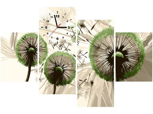 120CM 80CM ZEGAR 4 ELEM DMUCHAWCE ZIELENI OBRAZ ŚCIENNY na Arena.pl