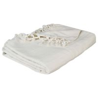 NARZUTA NA ŁÓŻKO fotel BAWEŁNA 100% ecru 160x220