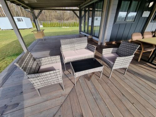 Zestaw Mebli Ogrodowych HDM technorattan Garden szary 4 el. Balkon meble na Arena.pl