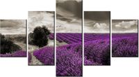 75CM 120 OBRAZ 5 ELEM LAWENDOWY WIDOK ŚCIENNY DRUK